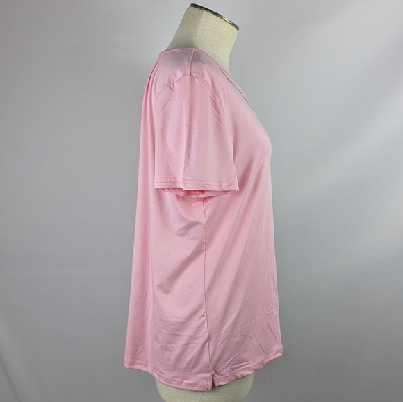 Life Is Good Seashells Starfish PJ Set Short Sleeve Top Shorts Pink Grey L NWT - Picture 6 of 11